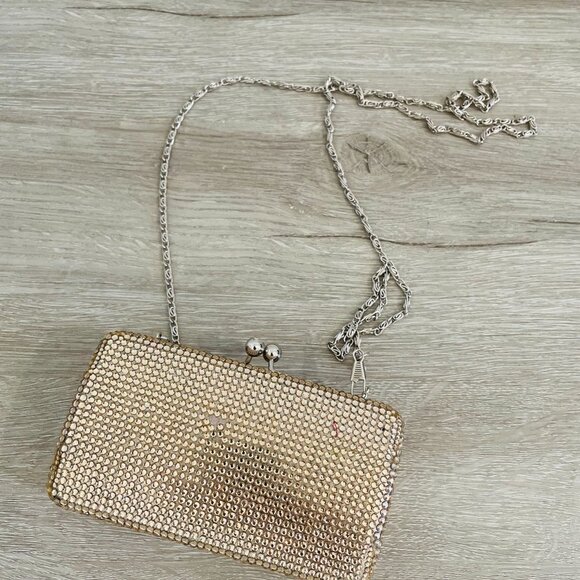 Gold Shiny Small Clutch/Crossbody Bag - Picture 11 of 11